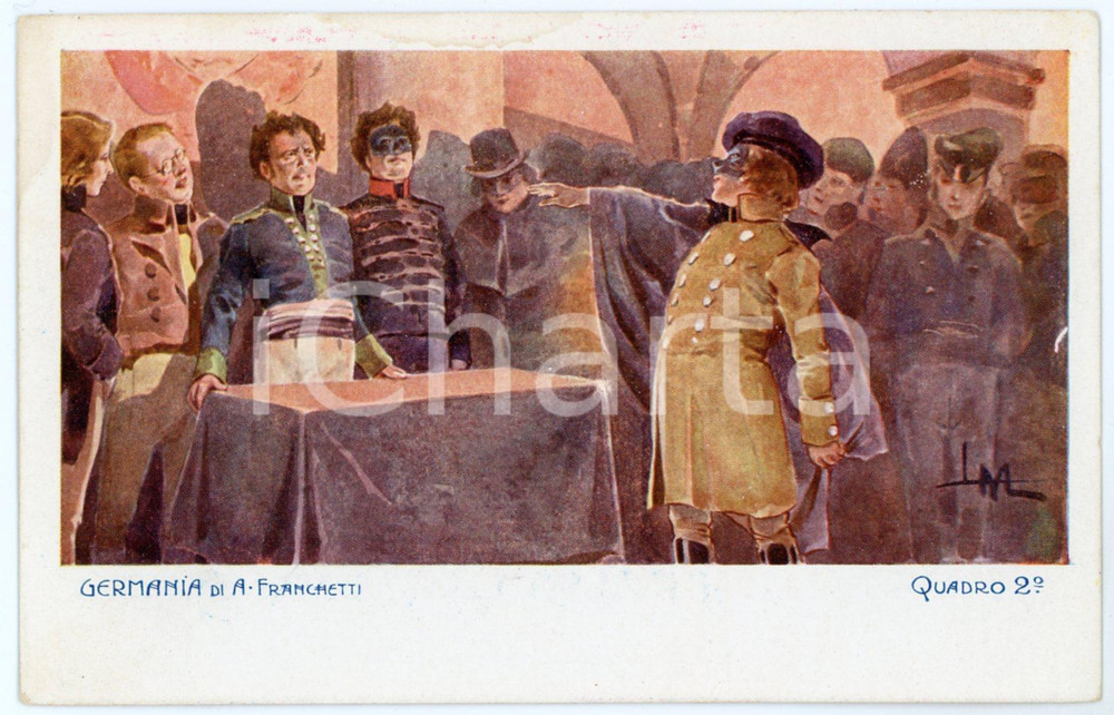 1905 ca LIRICA Alberto FRANCHETTI "Germania" - Quadro 2°- Cartolina  Cartolina postale d'epoca, non viaggiata.Editore: Officine G. Ricordi &amp; C. Milano.CONDIZIONI: GFORMATO: FP    originale e autentica 1
