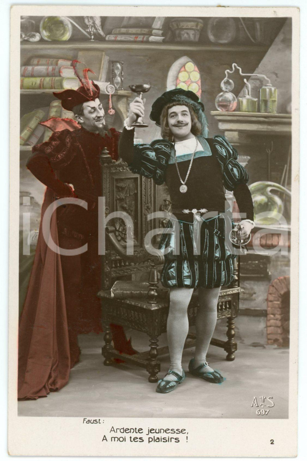 1911 OPERA "Faust" - Mephistopheles: "À moi tes plaisirs!" - Postcard Cartolina postale d'epoca, viaggiata. GOOD/buono  Formato: 9x14 cm originale e autentica 1