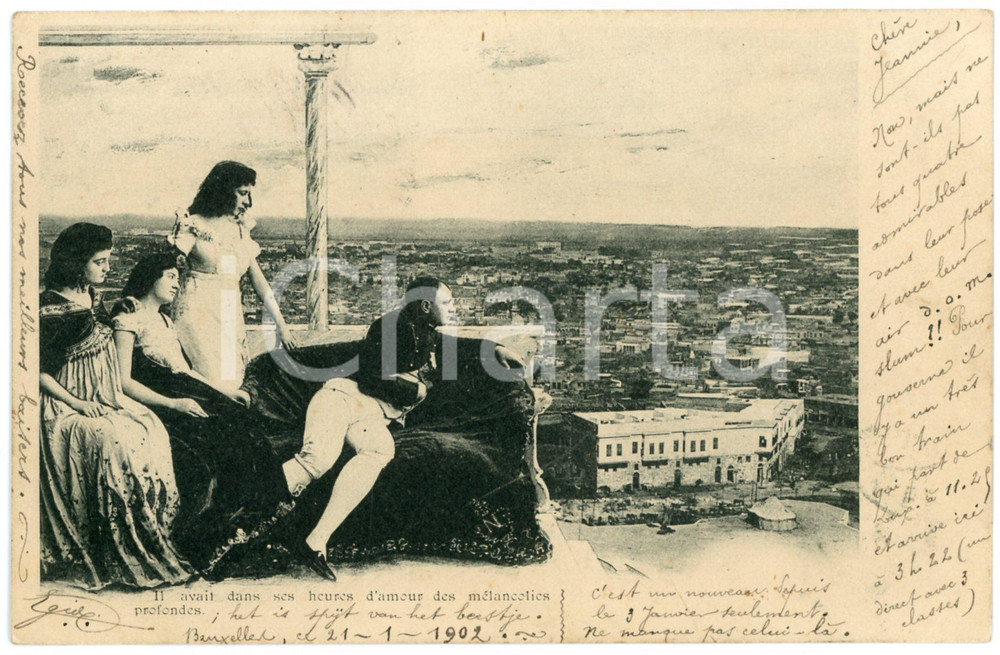 1902 FRANCE HUMOUR Napoléon et les femmes - Heures d'amour *Carte postale  Cartolina postale d'epoca, viaggiata. GOOD/buono  Formato: 14x9 cm originale e autentica 1
