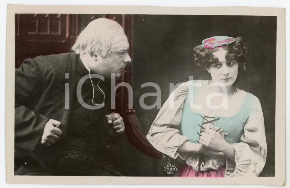 1910 ca ESPAÑA Confessione giovane donna e sacerdote (2) - Postcard Cartolina postale d'epoca, non viaggiata. FAIR/discreto margini rifilati Formato: 14x9 cm originale e autentica 1