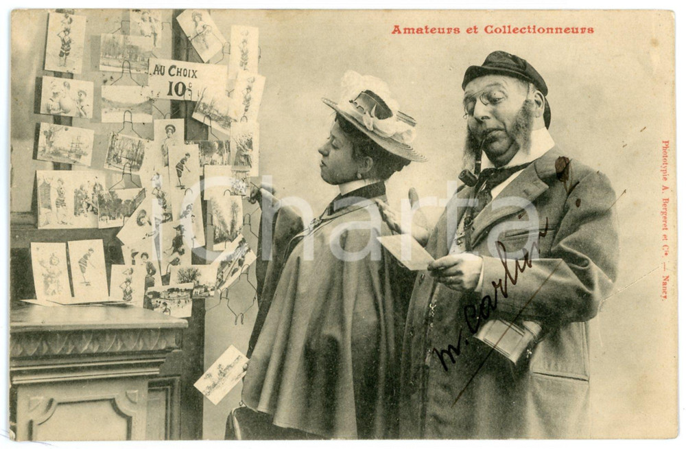 1903 FRANCE Amateurs et Collectionneurs - Carte postale vintage - FP  Cartolina postale d'epoca, viaggiata.CONDIZIONI: F (piccole macchie al lato superiore al verso; piccola piegatura all'angolo superiore sinistro)FORMATO: FP    originale e autentica 1