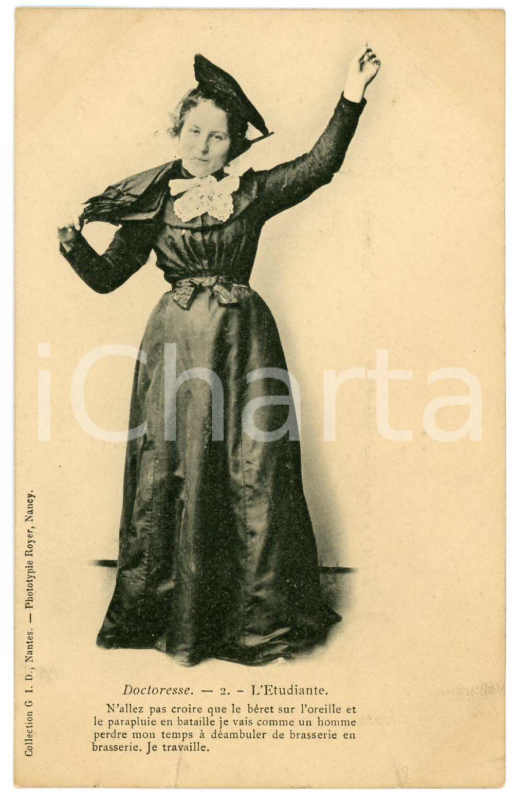 1905 ca DOCTORESSE - L'Etudiante - Doctor woman - Vintage postcard n°2  Cartolina postale d'epoca, non viaggiata.CONDIZIONI: GFORMATO: FP    originale e autentica 1