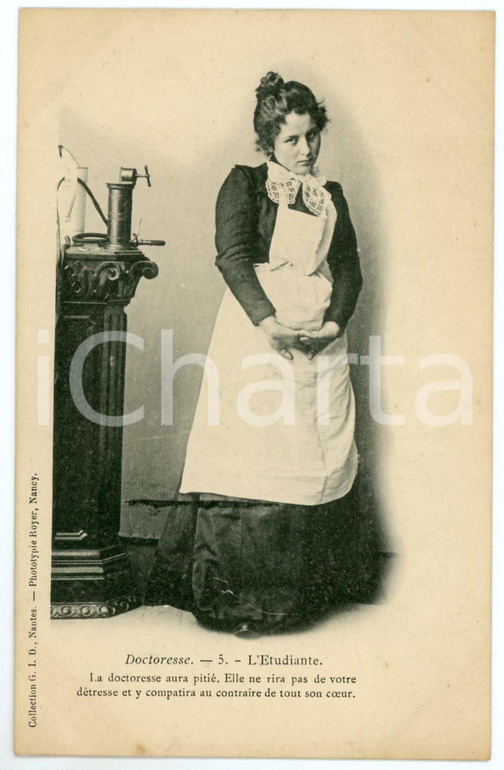 1905 ca DOCTORESSE - L'Etudiante - Doctor woman - Vintage postcard n°5  Cartolina postale d'epoca, non viaggiata.CONDIZIONI: GFORMATO: FP    originale e autentica 1