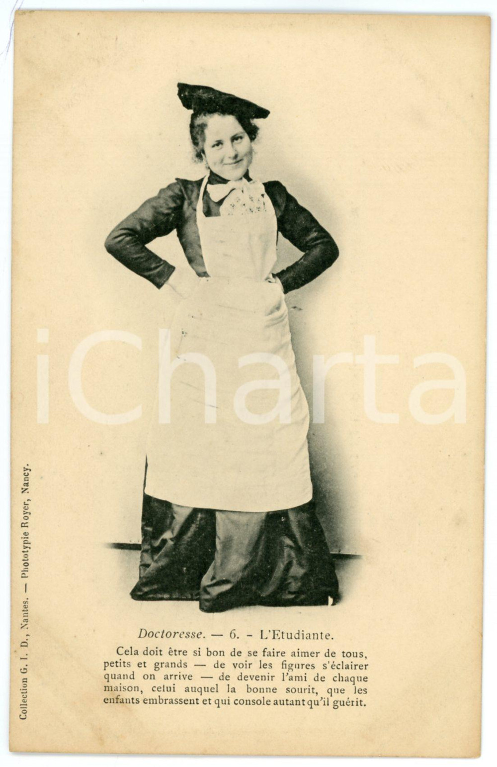1905 ca DOCTORESSE - L'Etudiante - Doctor woman - Vintage postcard n°6  Cartolina postale d'epoca, non viaggiata.CONDIZIONI: GFORMATO: FP    originale e autentica 1