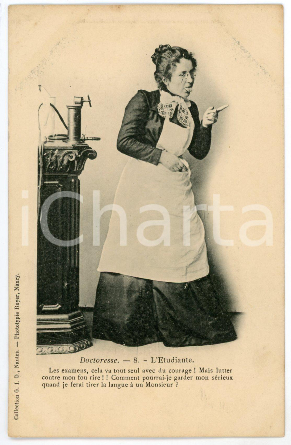 1905 ca DOCTORESSE - L'Etudiante - Doctor woman - Vintage postcard n°8  Cartolina postale d'epoca, non viaggiata.CONDIZIONI: GFORMATO: FP    originale e autentica 1