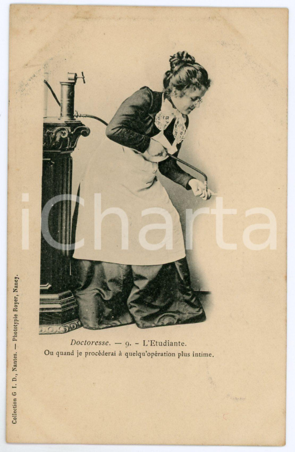 1905 ca DOCTORESSE - L'Etudiante - Doctor woman - Vintage postcard n°9  Cartolina postale d'epoca, non viaggiata.CONDIZIONI: GFORMATO: FP    originale e autentica 1