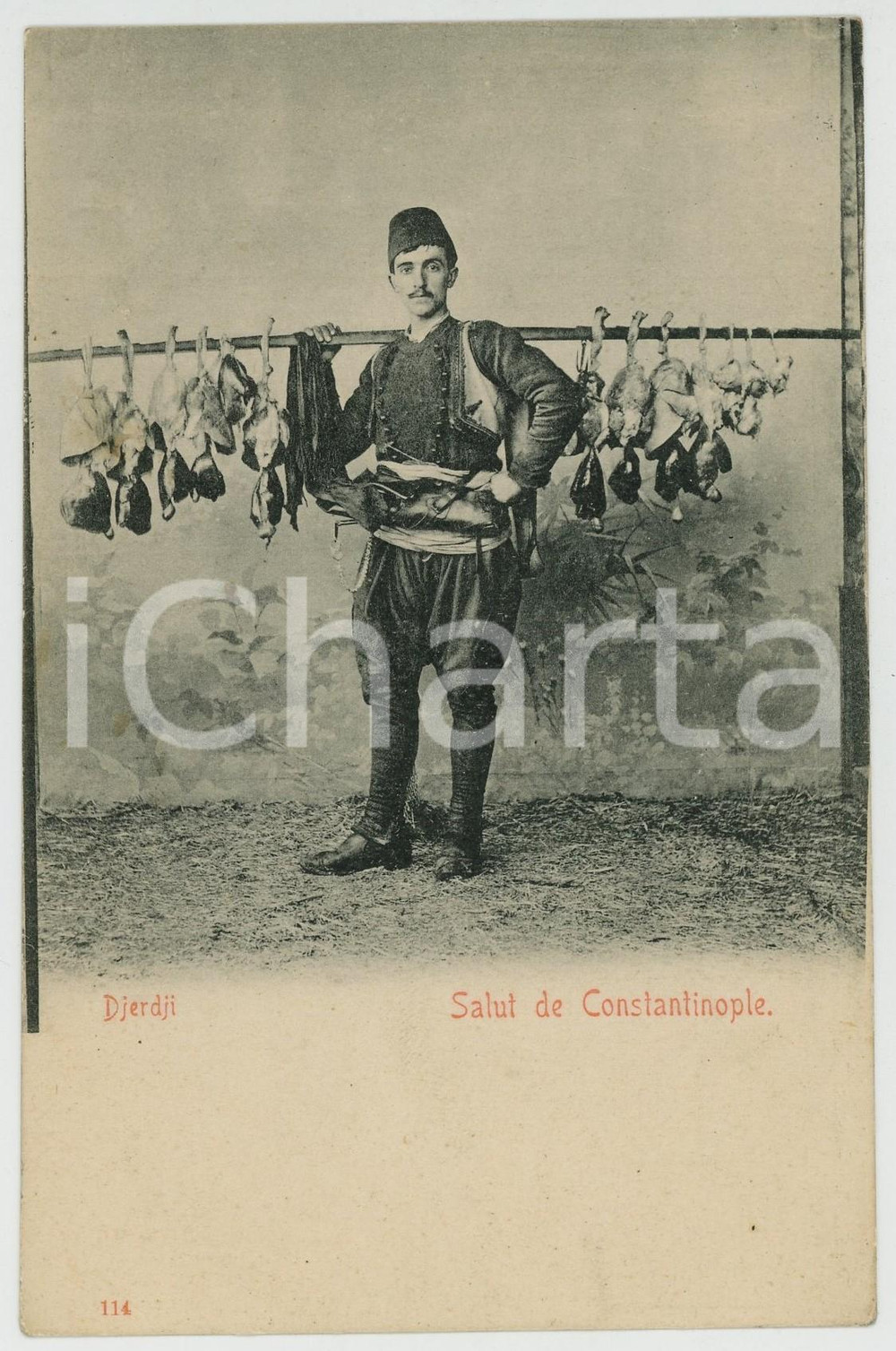 1900 ca CONSTANTINOPLE (TURQUIE) Djerdji - Hunter - French postcard  Cartolina postale d'epoca, non viaggiata.CONDIZIONI: GFORMATO: FP    originale e autentica 1