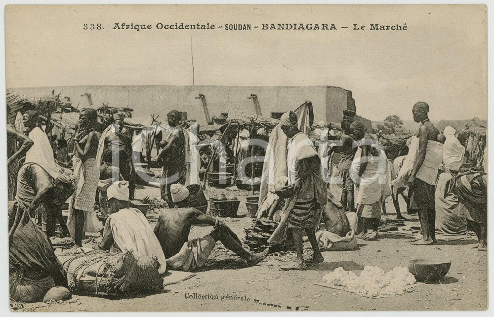 1910 ca BANDIAGARA (FRENCH SUDAN) Market - French vintage postcard  Cartolina postale d'epoca, non viaggiata.CONDIZIONI: G FORMATO: FP    originale e autentica 1