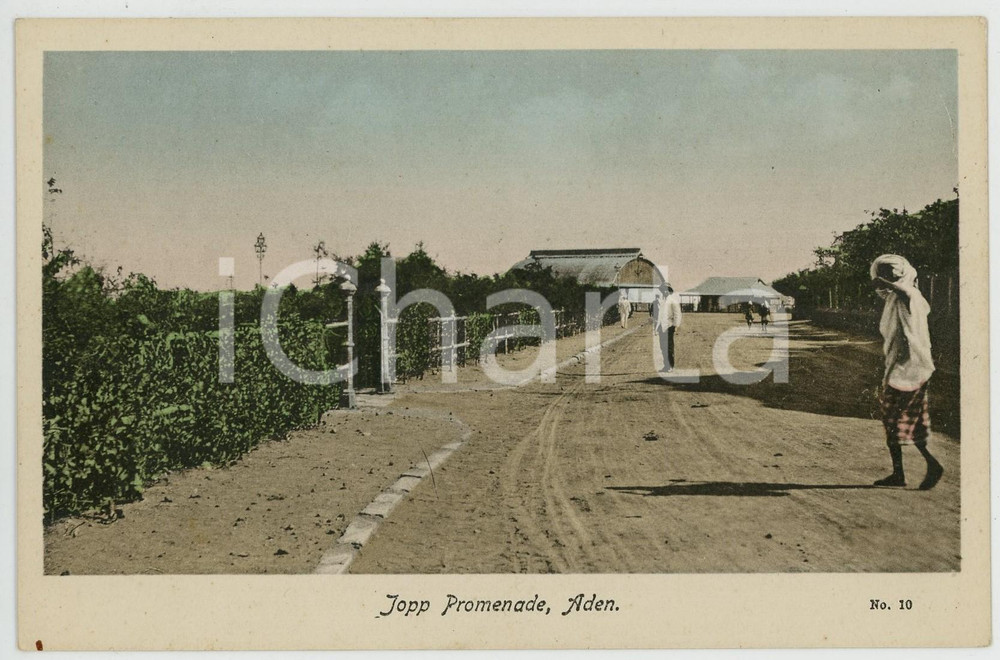 1910 ca ADEN (YEMEN) Jopp Promenade - ANIMATED old postcard  Cartolina postale d'epoca, non viaggiata.CONDIZIONI: GFORMATO: FP    originale e autentica 1