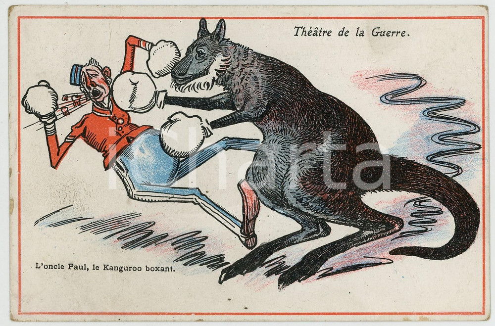 1900ca GUERRE DES BOERS - THÉÂTRE DE LA GUERRE Kanguroo boxant - Carte postale  Cartolina postale d'epoca, non viaggiata.CONDIZIONI: FAIR (piegature diffuse)FORMATO: FP     originale e autentica 1