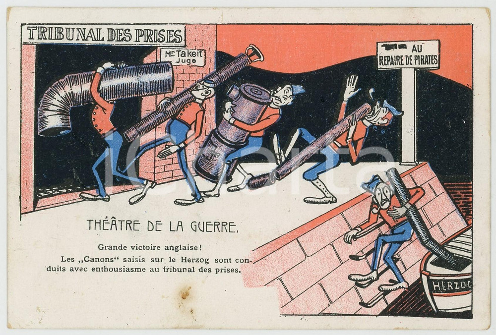 Cartolina originale da collezione 1900ca GUERRE DES BOERS  THÃ‰Ã‚TRE DE LA GUERRE Canons saisis sur le Herzog  FP 1