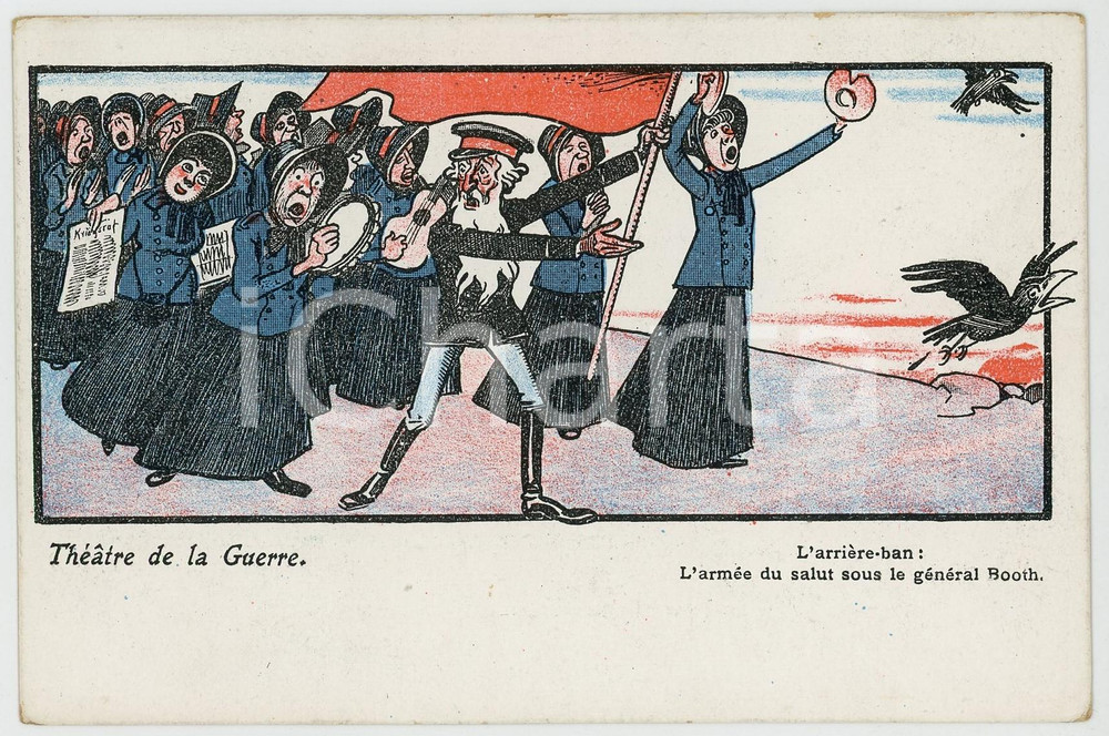 Cartolina originale da collezione 1900 GUERRE DES BOERS  THÃ‰Ã‚TRE DE LA GUERRE GÃ©nÃ©ral William BOOTH Carte postale 1