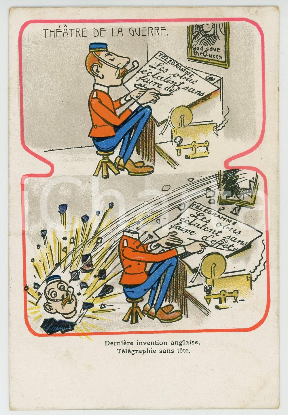 1900 GUERRE DES BOERS - THÉÂTRE DE LA GUERRE Télégraphie sans tête Carte postale  Cartolina postale d'epoca, viaggiata.CONDIZIONI: FAIR FORMATO: FP     originale e autentica 1