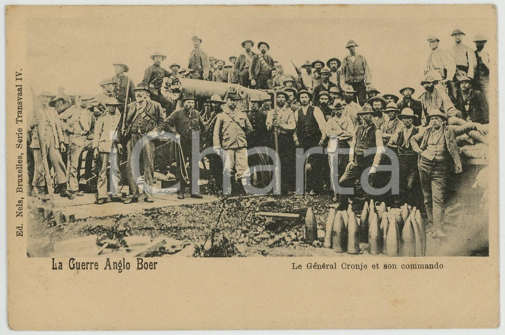Cartolina originale da collezione 1900ca GUERRE ANGLOBOER Le GÃ©nÃ¨ral Piet CRONJE et son commando  Carte postale 1