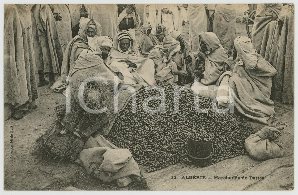 1907 ALGERIE Marchands de dattes - Carte postale n.12 FP VG  Cartolina postale d'epoca, viaggiata.EDITORE: Collection Id&eacute;ale PSCONDIZIONI: FAIRFORMATO: FP    originale e autentica 1