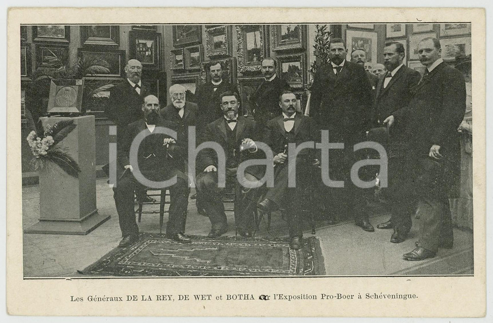 1900ca SCHEVENINGEN Koos DE LA REY Christiaan DE WET Louis BOTHA Carte postale  Cartolina postale d'epoca, non viaggiata.CONDIZIONI: FAIRFORMATO: FP    originale e autentica 1