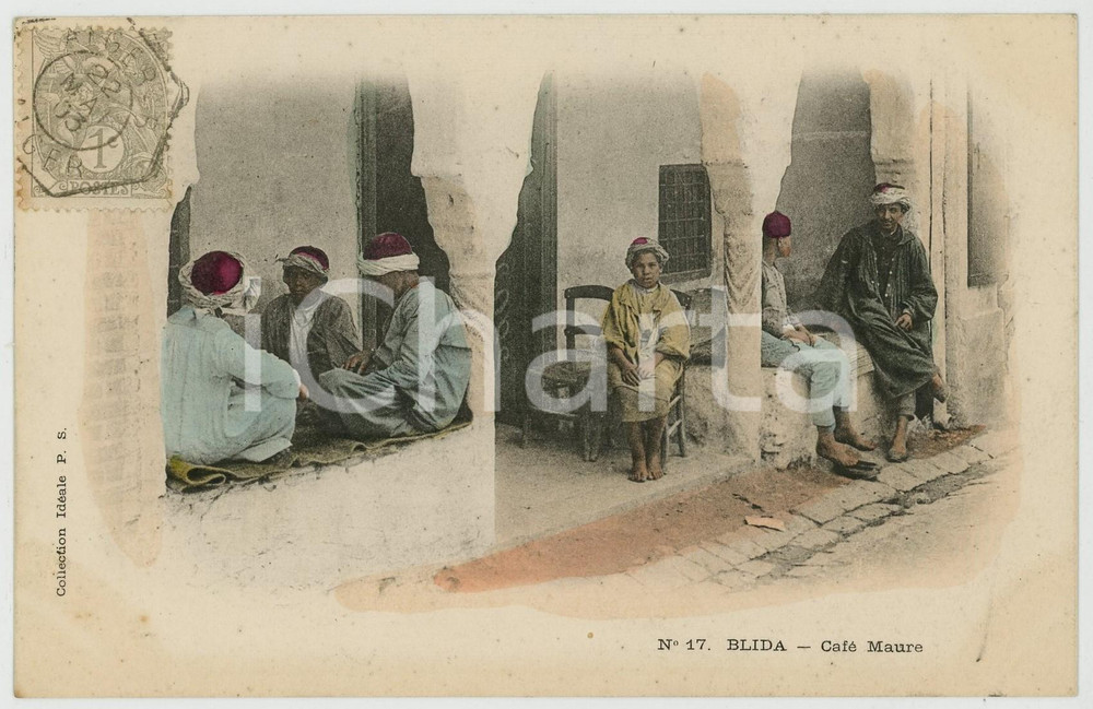 1903 BLIDA - ALGERIE Café Maure - Carte postale n.17 FP VG  Cartolina postale d'epoca, viaggiata.EDITORE: Collection Id&eacute;ale PSCONDIZIONI: FAIRFORMATO: FP    originale e autentica 1