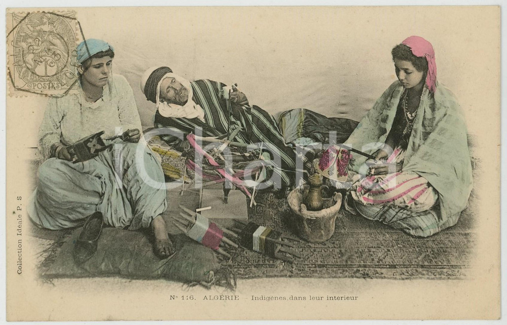 1903 ALGERIE Indigènes dans les intérieur - Carte postale n.116 FP VG  Cartolina postale d'epoca, viaggiata.EDITORE: Collection Id&eacute;ale PSCONDIZIONI: FAIRFORMATO: FP    originale e autentica 1