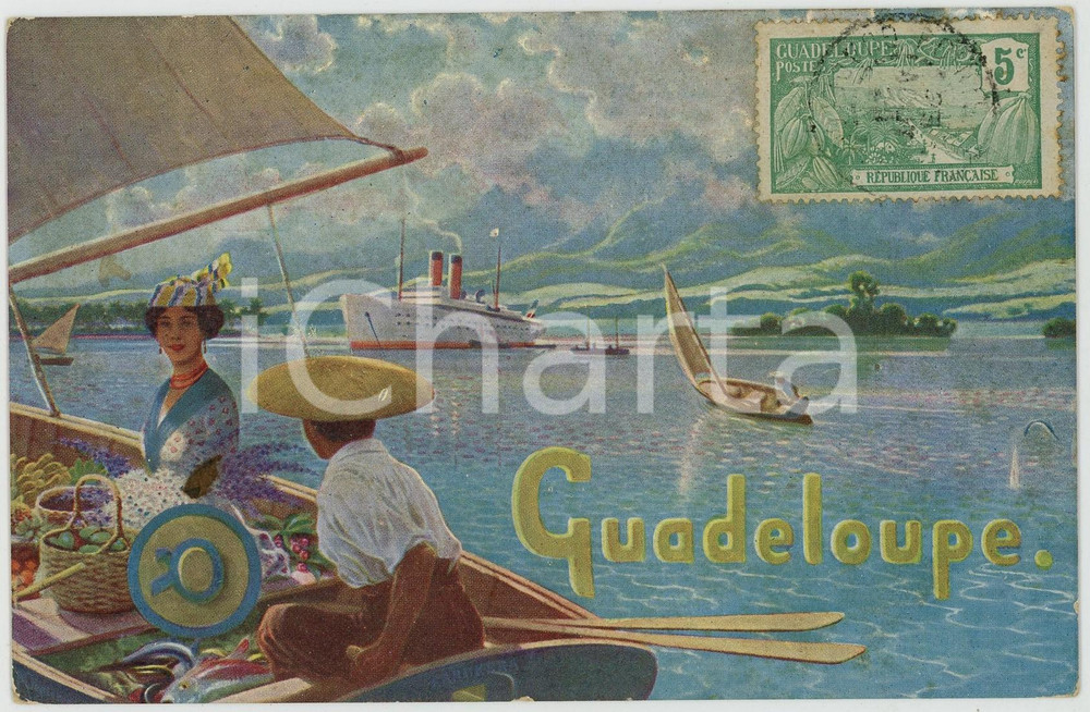 1920 GUADELOUPE (ANTILLES FRANÇAISES) M. Depierre - Pointe-à-Pitre *Postcard  Cartolina postale d'epoca, illustrata, viaggiata.CONDIZIONI: FAIR (abrasioni al verso)FORMATO: FP    originale e autentica 1