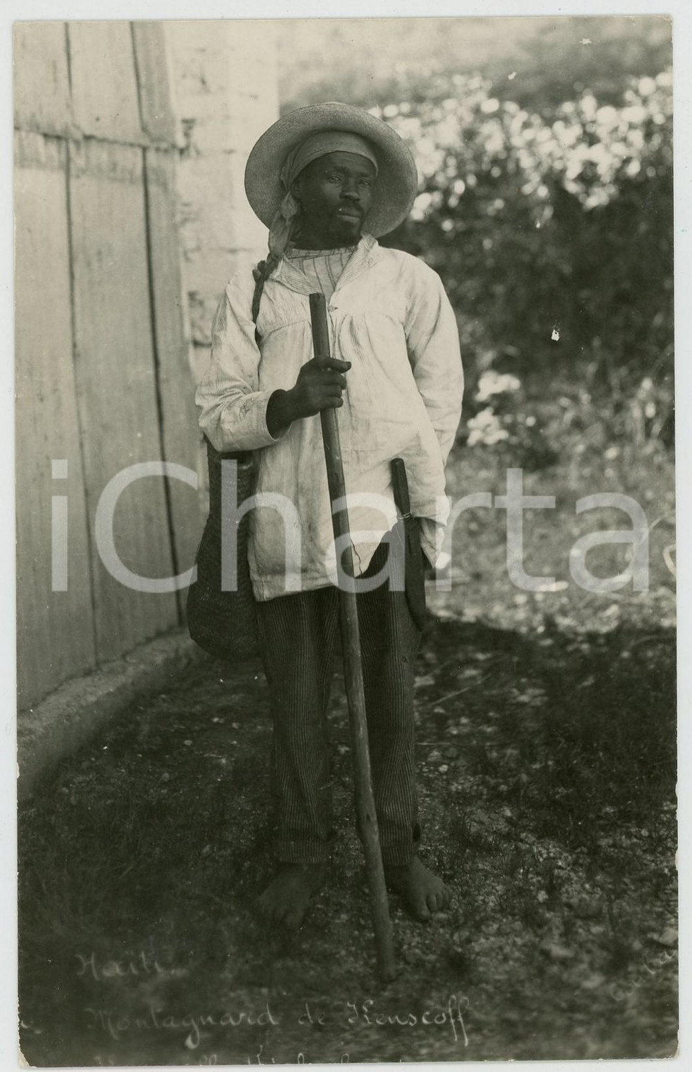 1930 ca HAITI Montagnard de KENSCOFF - RPPC Postcard TYPES ETHNIC  Cartolina postale d'epoca, non viaggiata.CONDIZIONI: G FORMATO: FP    originale e autentica 1