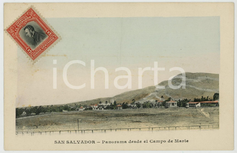 1910 ca SAN SALVADOR Panorama desde el Campo de Marte - Tarjeta postal  Cartolina postale d'epoca, scritta e con bollo, ma non viaggiata.CONDIZIONI: G FORMATO: FP    originale e autentica 1