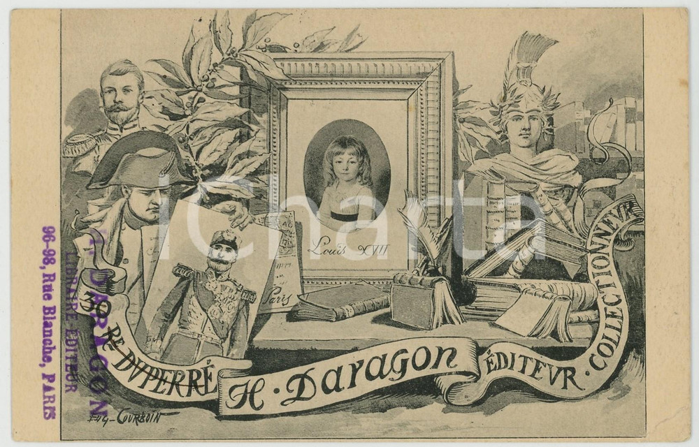 1909 PARIS Libraire et editeur H. DARAGON Illustrée par Eugene COURBOIN Postcard  Cartolina postale d'epoca, viaggiata. FAIR/discreto Smussature agli angolI Formato: FP originale e autentica 1