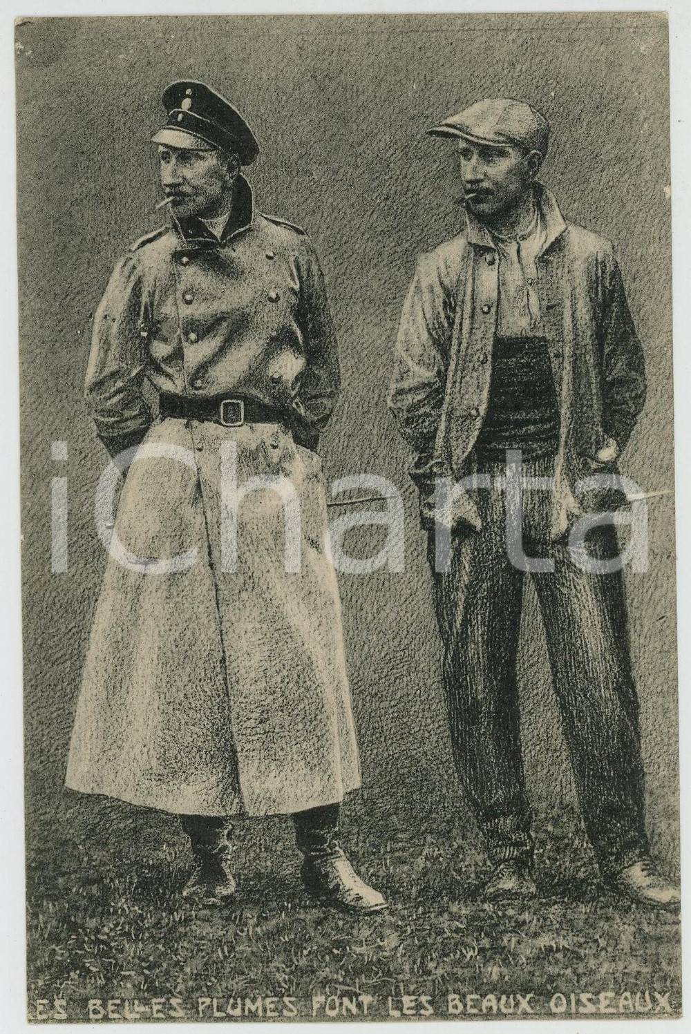 1920 ca FRANCE Les belles plumes font les beaux oiseaux - Carte postale (2)  Cartolina postale d'epoca, non viaggiata. GOOD/buono  Formato: 14x9 cm originale e autentica 1