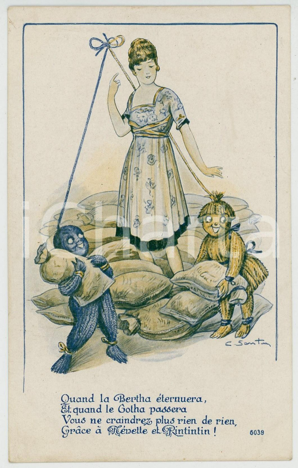 1910 ca Artist MICH Nos fétiches veillent ILLUSTRATED Postcard FP NV  Cartolina postale d'epoca, non viaggiata. FAIR/discreto Lievi smussature agli angoli Formato: FP originale e autentica 1