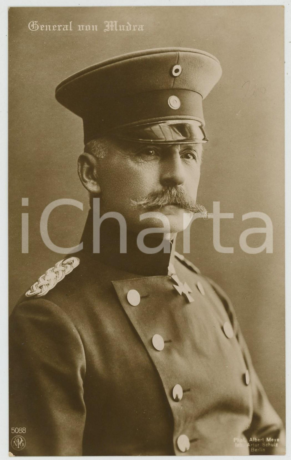 1915 ca WWI GERMANY - General Bruno von MUDRA - Portrait - Postcard Cartolina postale d'epoca, non viaggiata.   GOOD/buono  Formato: 9x14 cm originale e autentica 1