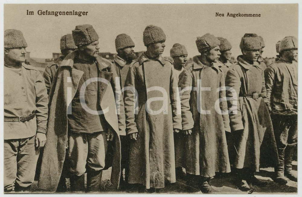 1915 ca WWI Im Gefangenenlager - Neu Angekommene - Postcard FP NV  Cartolina postale d'epoca, non viaggiata. GOOD/buono  Formato: 14x9 cm originale e autentica 1