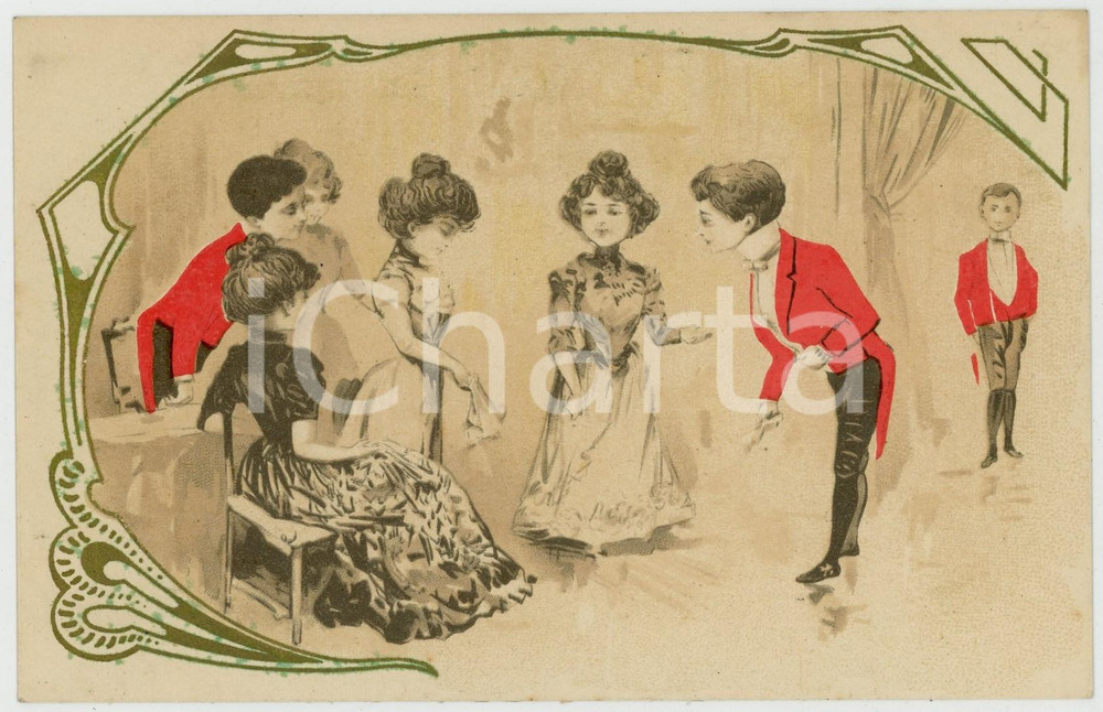 1900 ca FRANCE Enfant invite la petite fille à une danse - Carte postale FP NV Cartolina d'epoca, non viaggiata. FAIR/discreto Lievi smussature agli angoli Formato: FP originale e autentica 1