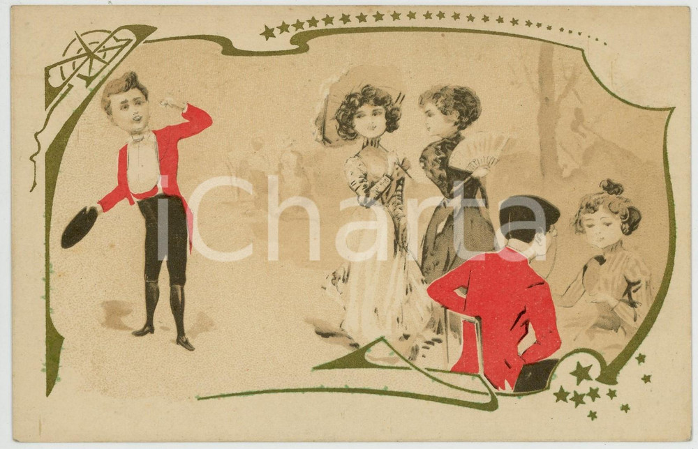 1900 ca FRANCE Enfants au parc - Carte postale ILLUSTRÉE FP NV Cartolina d'epoca, non viaggiata. FAIR/discreto Lievi smussature agli angoli Formato: FP originale e autentica 1
