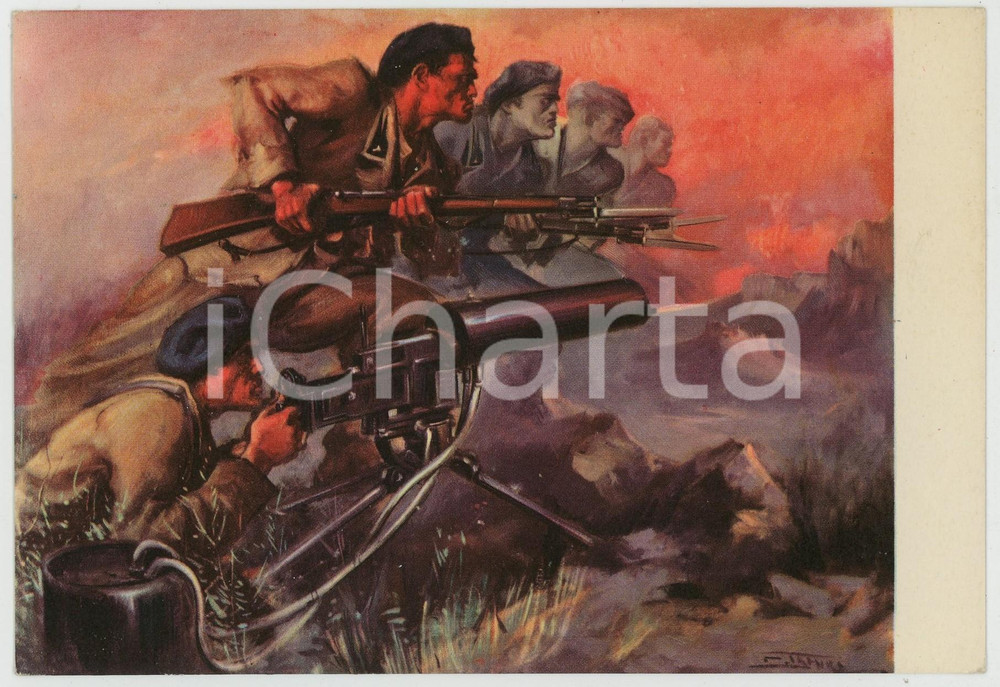 1935ca VILLA IBARRA - OMS Guerra di Spagna - Ill. di Clemente TAFURI Cartolina  Cartolina postale d'epoca, non viaggiata.Edita dall'Ufficio Storico della Milizia - Serie Cartoline O.M.S.CONDIZIONI: FAIRFORMATO: FP    originale e autentica 1