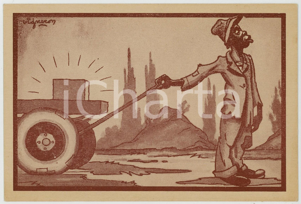 1920ca CONGO - SATIRE Celui qui tire - Illustration par VIGNERON Carte postale  Cartolina postale d'epoca, non viaggiata.Editions Imbelco, Elisabethville - Serie: "Quelques m&eacute;tiers et occupations" n.1CONDIZIONI: FAIRFORMATO: FP    originale e autentica 1