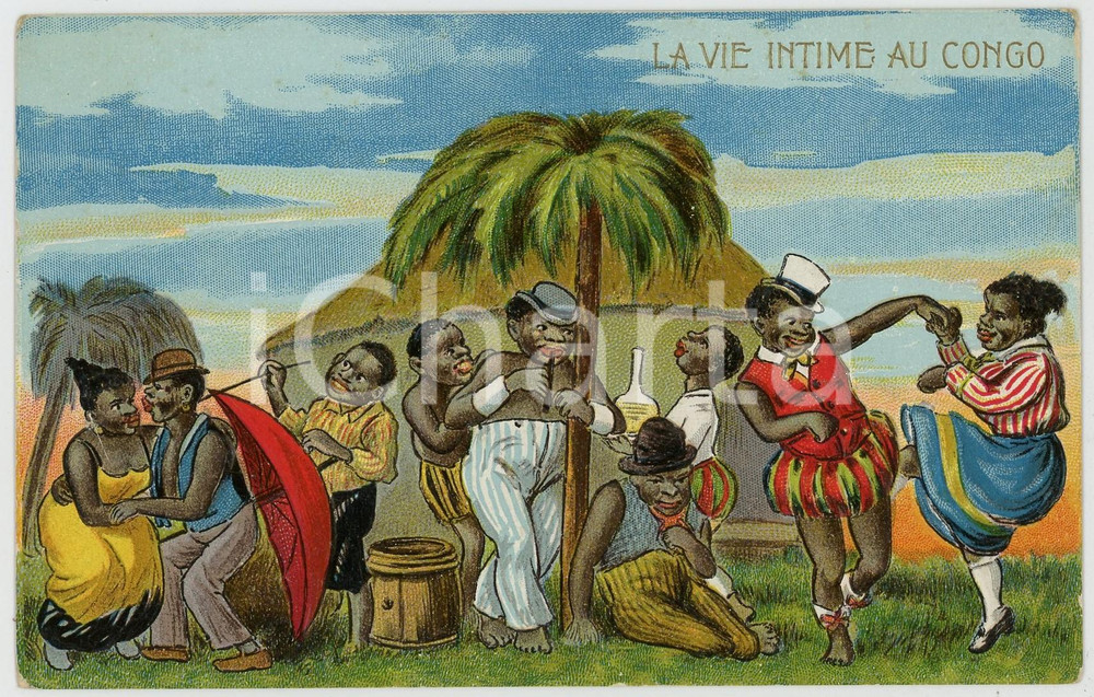 1920ca AFRIQUE La vie intime au CONGO - Carte Postale ILLUSTRÉE FP NV  Cartolina postale d'epoca, in rilievo, non viaggiata ma con scritte al verso.CONDIZIONI: FAIRFORMATO: FP    originale e autentica 1
