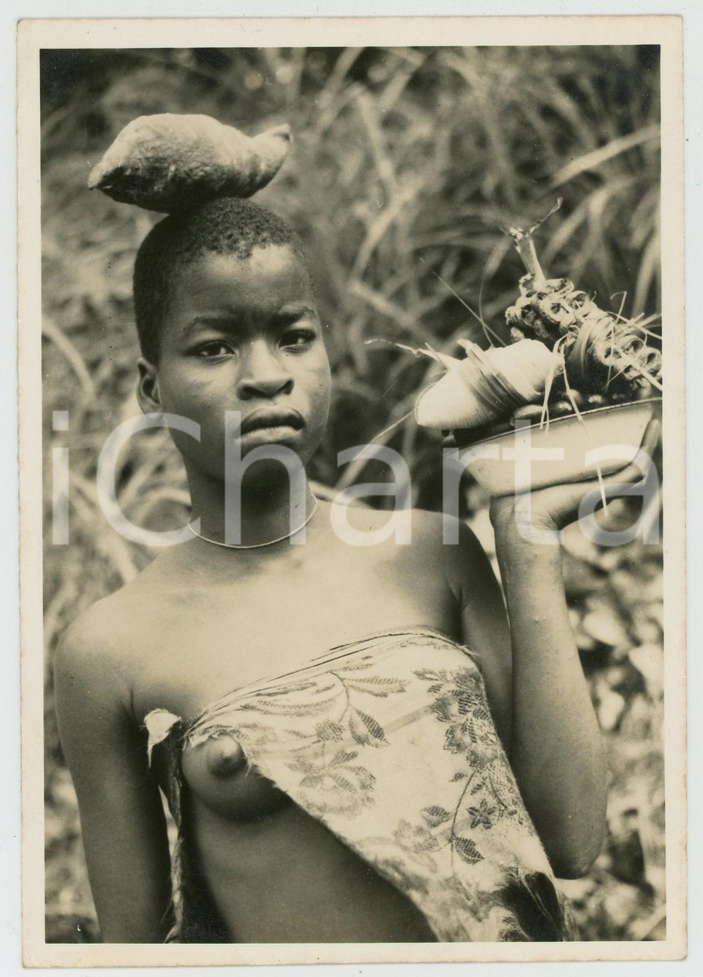 1950 ca CONGO - KASAI Retour du marche NU ETHNIQUE Carte postale FG NV  Cartolina postale d'epoca, non viaggiata. EDIZIONE: Edition Fotobox - BruxellesCONDIZIONI: FAIRFORMATO: FG    originale e autentica 1