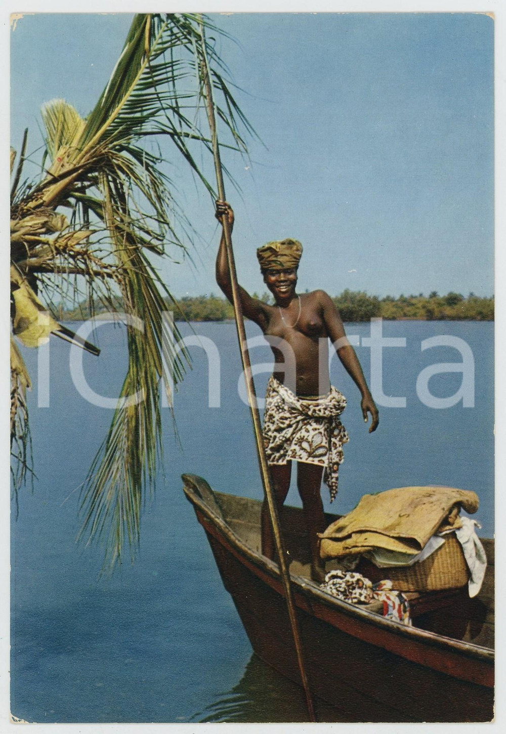 1970ca L'AFRIQUE EN COULEURS Sourire d'Afrique NU ETHNIQUE Carte postale (1)  Cartolina postale d'epoca, non viaggiata.EDITORE: Editions Hoa-Qui, Paris GOOD/buono  Formato: 10x15 cm originale e autentica 1