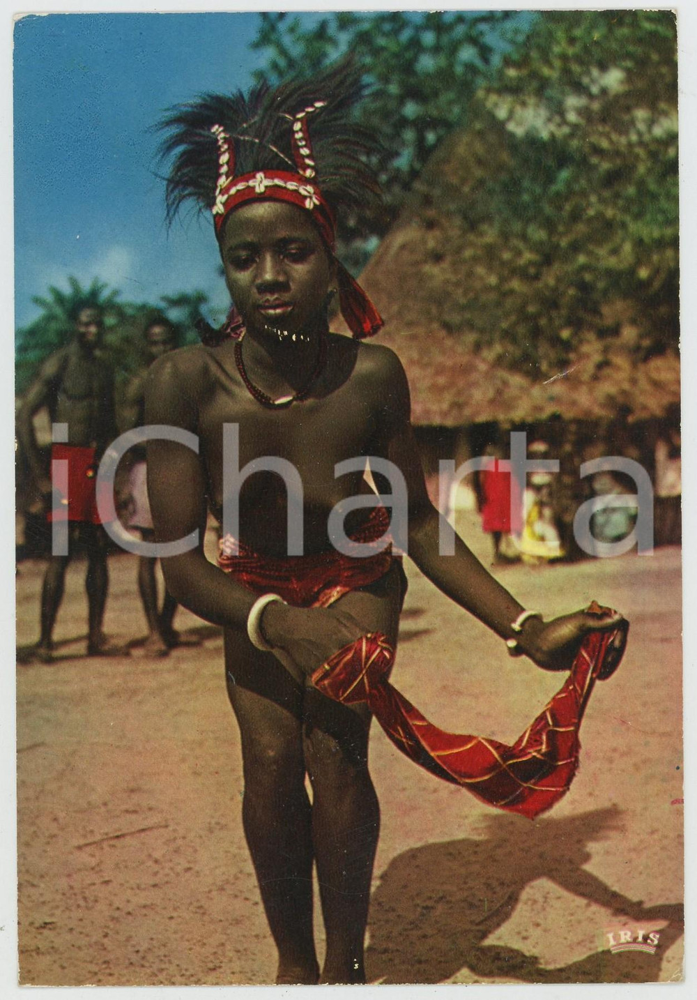 1975 AFRIQUE EN COULEURS Danseuse au mouchoir NU ETHNIQUE Carte postale FG VG  Cartolina postale d'epoca, viaggiata.EDITORE: IrisCONDIZIONI: FAIRFORMATO: FG    originale e autentica 1