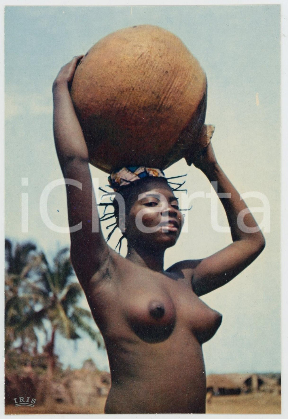 1970ca L'AFRIQUE EN COULEURS Jeune fille NU ETHNIQUE Carte postale FG NV  Cartolina postale d'epoca, non viaggiata.EDITORE: Editions Hoa-Qui, ParisCONDIZIONI: FAIRFORMATO: FG    originale e autentica 1