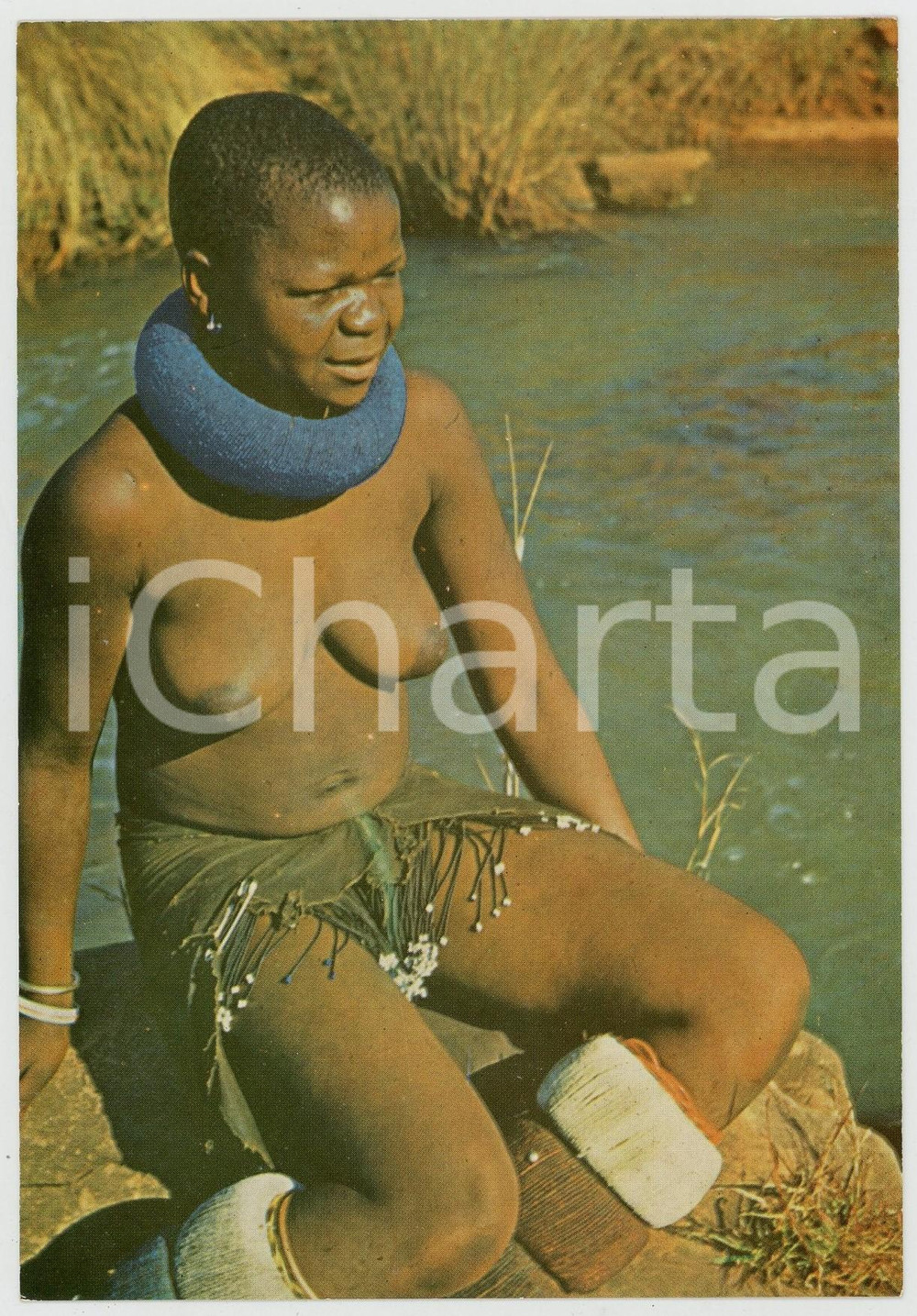 1970ca SOUTH AFRICA Young Mapodheu maiden ETHNIC NUDE Postcard FG NV  Cartolina postale d'epoca, non viaggiata.EDITORE: Artco, DurbanCONDIZIONI: FAIRFORMATO: FG    originale e autentica 1