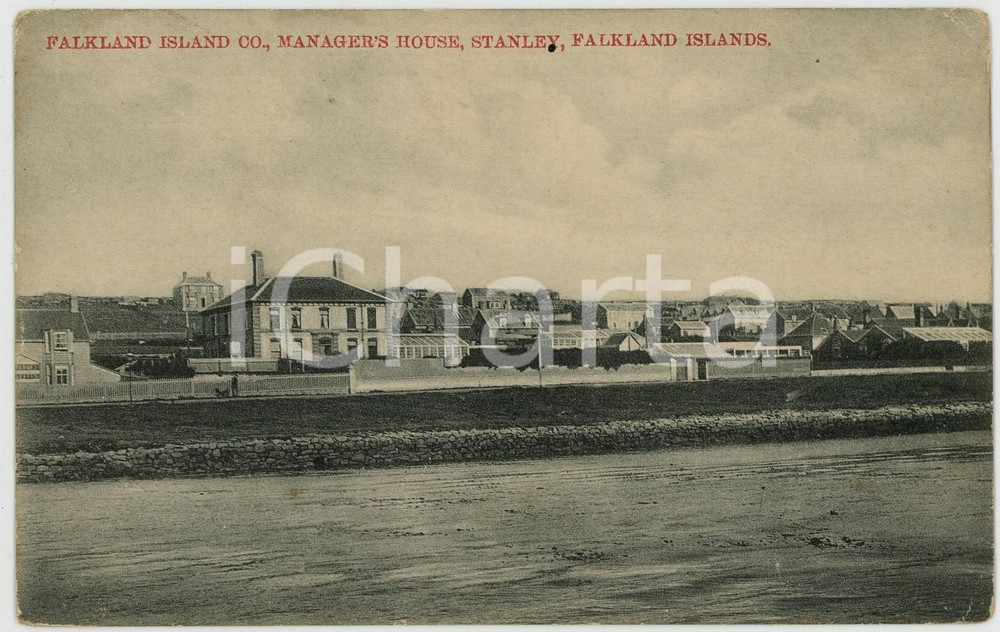 1915 ca STANLEY (FALKLAND ISLANDS) Manager's House - RARE postcard  Cartolina postale d'epoca, non viaggiata.CONDIZIONI: FAIR (lievi piegature angolari)FORMATO: FP    originale e autentica 1
