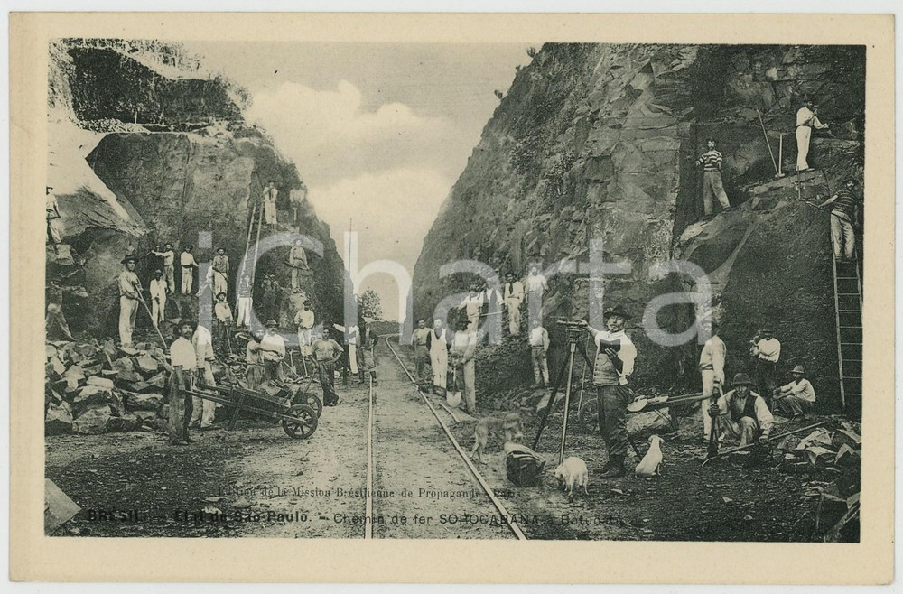 1910 ca BOTUCATU (SAO PAULO) BRAZIL RAILWAYS Chemin de fer SOROCABANA *RARE Cartolina postale d'epoca, non viaggiata.CONDIZIONI: GFORMATO: FP    originale e autentica 1