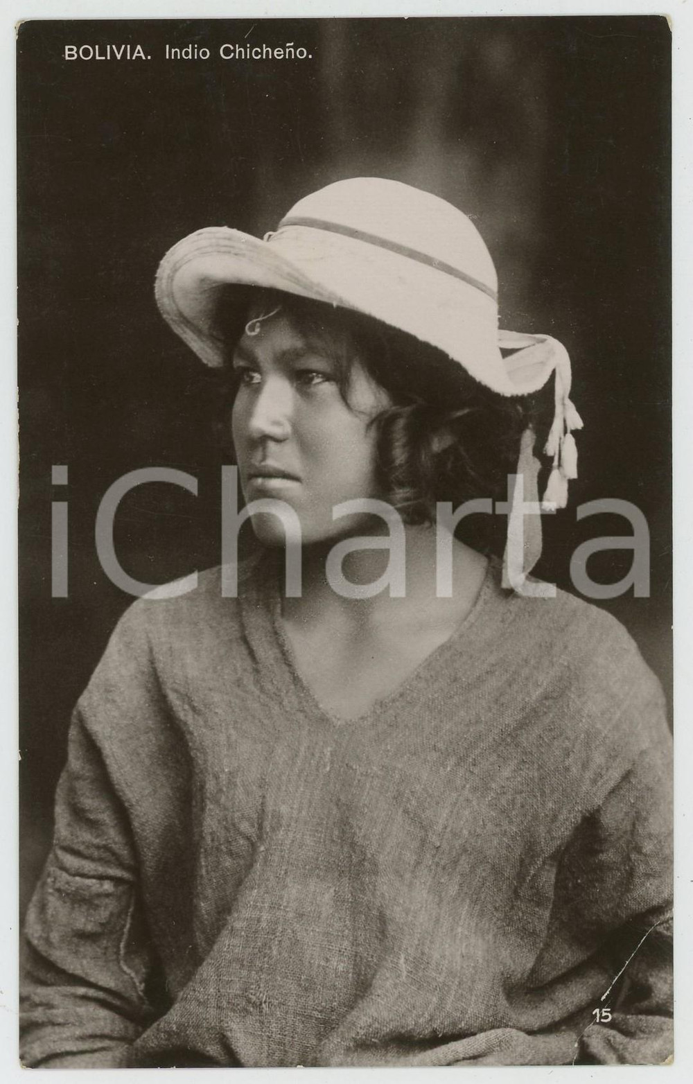 1920 ca BOLIVIA (SOUTH AMERICA) INDIOS - Indio chiceño - RPPC Postcard Cartolina postale d'epoca, non viaggiata.CONDIZIONI: GFORMATO: FP    originale e autentica 1