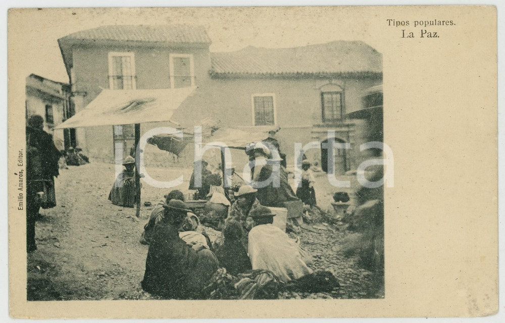 1910 ca LA PAZ (BOLIVIA) Tipos populares - Cartolina postale ANIMATA Cartolina postale d'epoca, non viaggiata.CONDIZIONI: GFORMATO: FPEDITORE: Emilio Amaros    originale e autentica 1