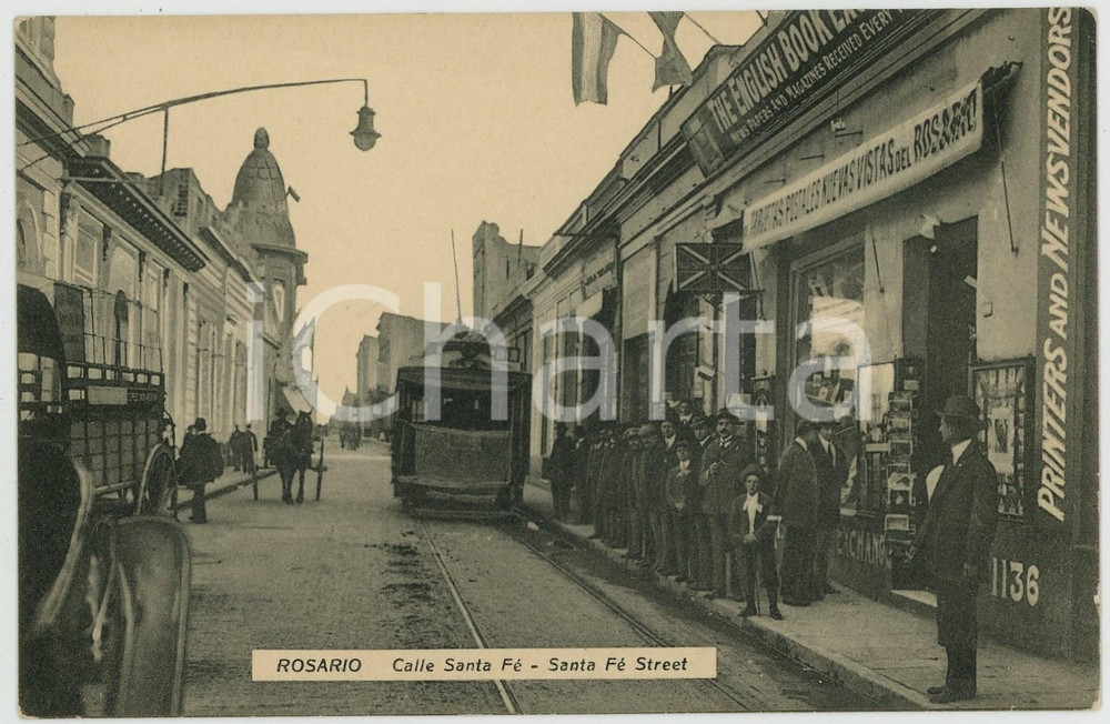 1920 ca ROSARIO - ARGENTINA Calle Santa Fé - Postcard FP NV  Cartolina d'epoca, non viaggiata. FAIR/discreto Smussature agli angoli Formato: FP originale e autentica 1