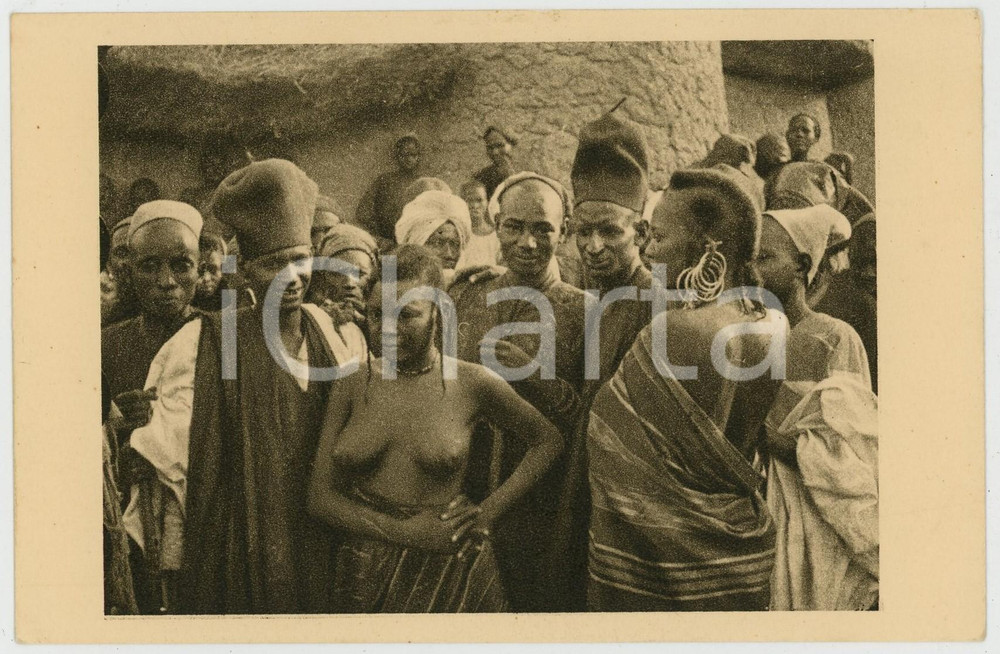 1930 ca AFRIQUE EQUATORIALE FRANCAISE - TCHAD - BOROROS Pasteurs nomades FOULBE' Cartolina postale d'epoca, non viaggiata.CONDIZIONI: GFORMATO: FP    originale e autentica 1