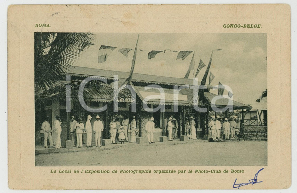 1911 CONGO BELGE BOMA Local de l'Exposition de Photographie *Carte postale CPA  Cartolina postale d'epoca, viaggiata.CONDIZIONI: F (piegatura al lato superiore)FORMATO: FP    originale e autentica 1