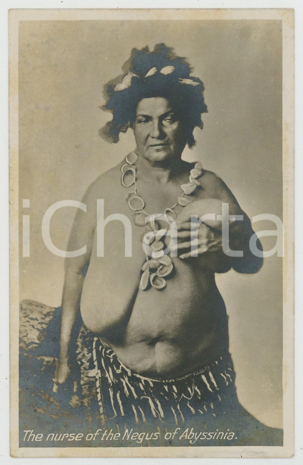 1920 ca ETHIOPIA The Nurse of the Negus Menelik of Abyssinia - Postcard Cartolina postale d'epoca, non viaggiata.CONDIZIONI: GFORMATO: FP    originale e autentica 1