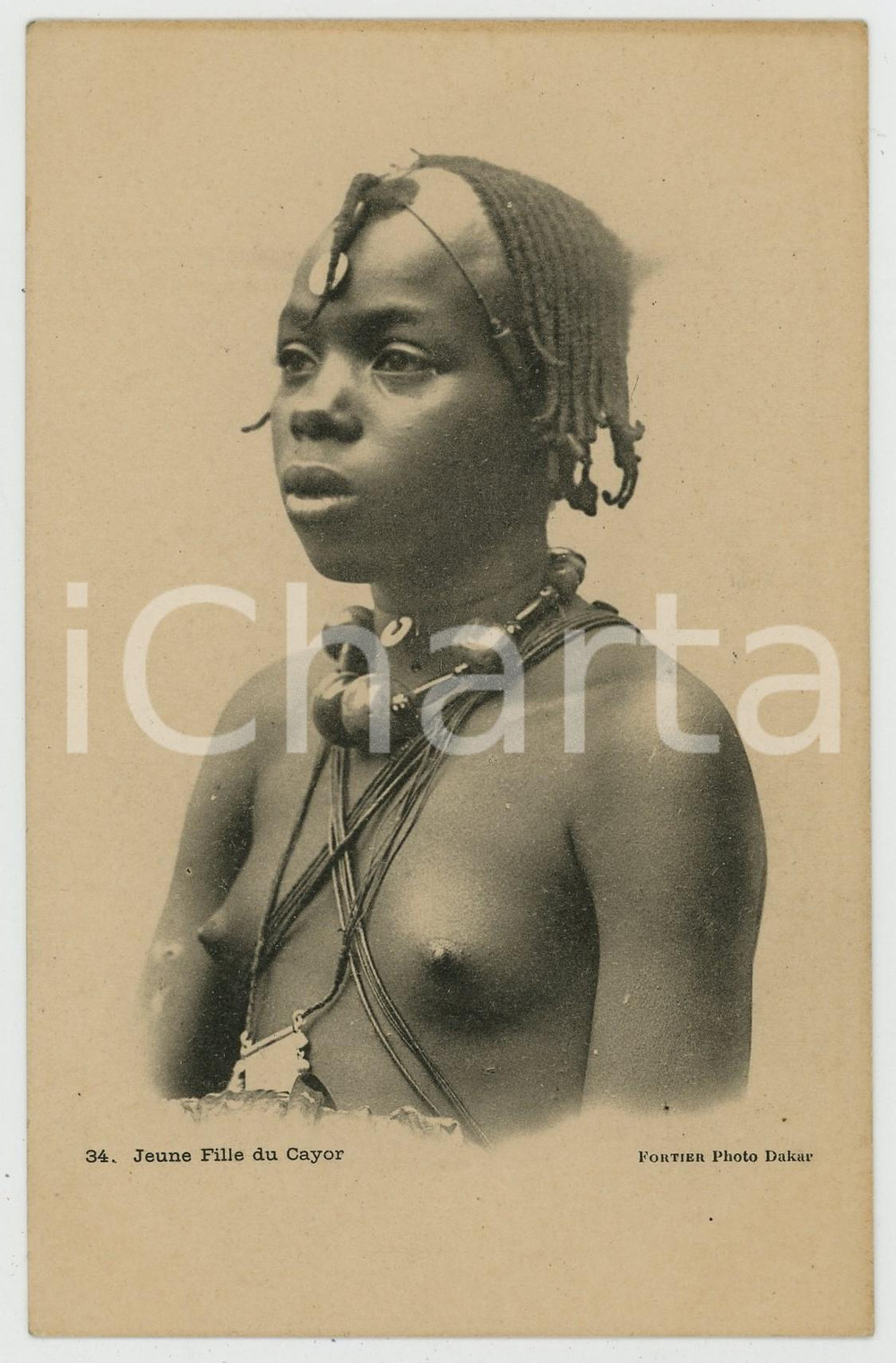 1900 ca SENEGAL Jeune fille du Cayor NU ETHNIQUE Carte postale FP NV  Cartolina postale d'epoca, non viaggiata.CONDIZIONI: FAIRFORMATO: FP    originale e autentica 1