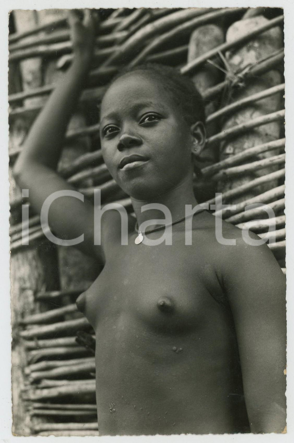 1954 CONGO BELGE Province de STANLEYVILLE Jeune Fille NU ETHNIQUE Carte postale Cartolina postale d'epoca, viaggiata ma con affrancatura rimossa.CONDIZIONI: FAIR (sbrecciature ai margini, lievi macchie al verso)FORMATO: FPEDITORE: Photo Home - Leopoldville    originale e autentica 1